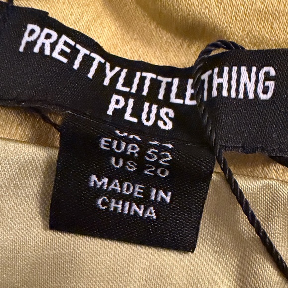 NWT PrettyLittleThing Chartreuse CONSTRUCTED SATIN RUCHED DRAPED SKIRT Sz 20 - Picture 8 of 8